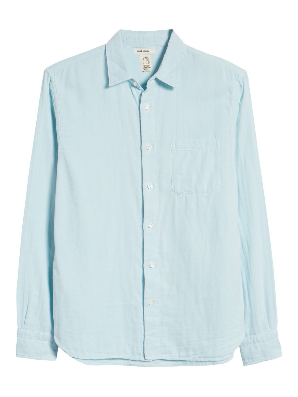 The Ripper Button-Up Organic Cotton Gauze Shirt HIROSHI KATO medium blue
